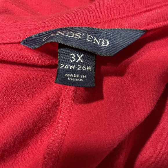 Lands End Red Coverup Dress Plus Size 3X Elastic Waist u - Picture 8 of 10